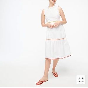 JCrew petite tiered midi ruffle w/ Rickrack trim